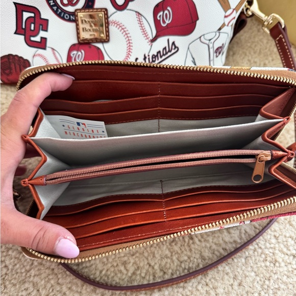 Dooney & Bourke Baseball Themed Shoulder Bag Set - White and Brown - Picture 2 of 7